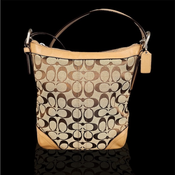 Coach Women's Brown Signature - Adjustable Strap Crossbody Handbag - Picture 2 of 14